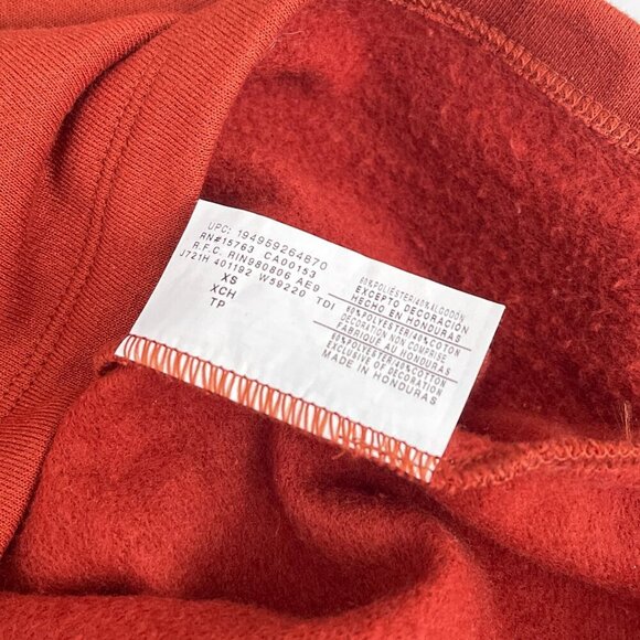 Champion Womens Mock Neck Logo Long Sleeve Split Hem Pullover Sweatshirt Red XS - Picture 6 of 9